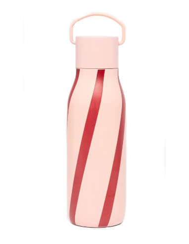 Garrafa Isotérmica Rosa c/ Riscas...