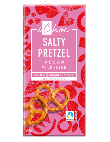 Chocolate Pretzel Salgado Vegan Bio 80g